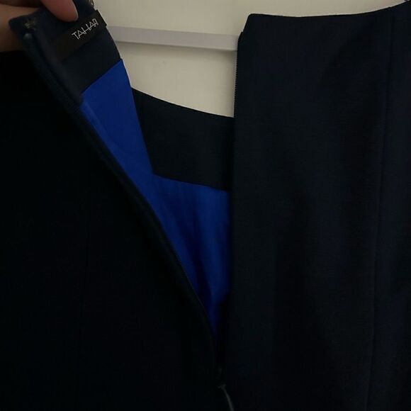 Tahari Navy Blue Lined Midi Dress Size 6 - Picture 6 of 11